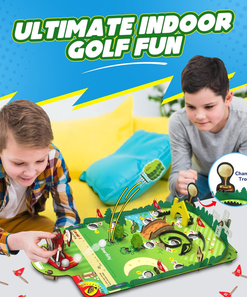 Smartivity DIY Mini Golf Tabletop Game Kit for Kids 6+ Years, STEM Wooden Construction Toy, Indoor Sports Game, Birthday Gift for Boys and Girls