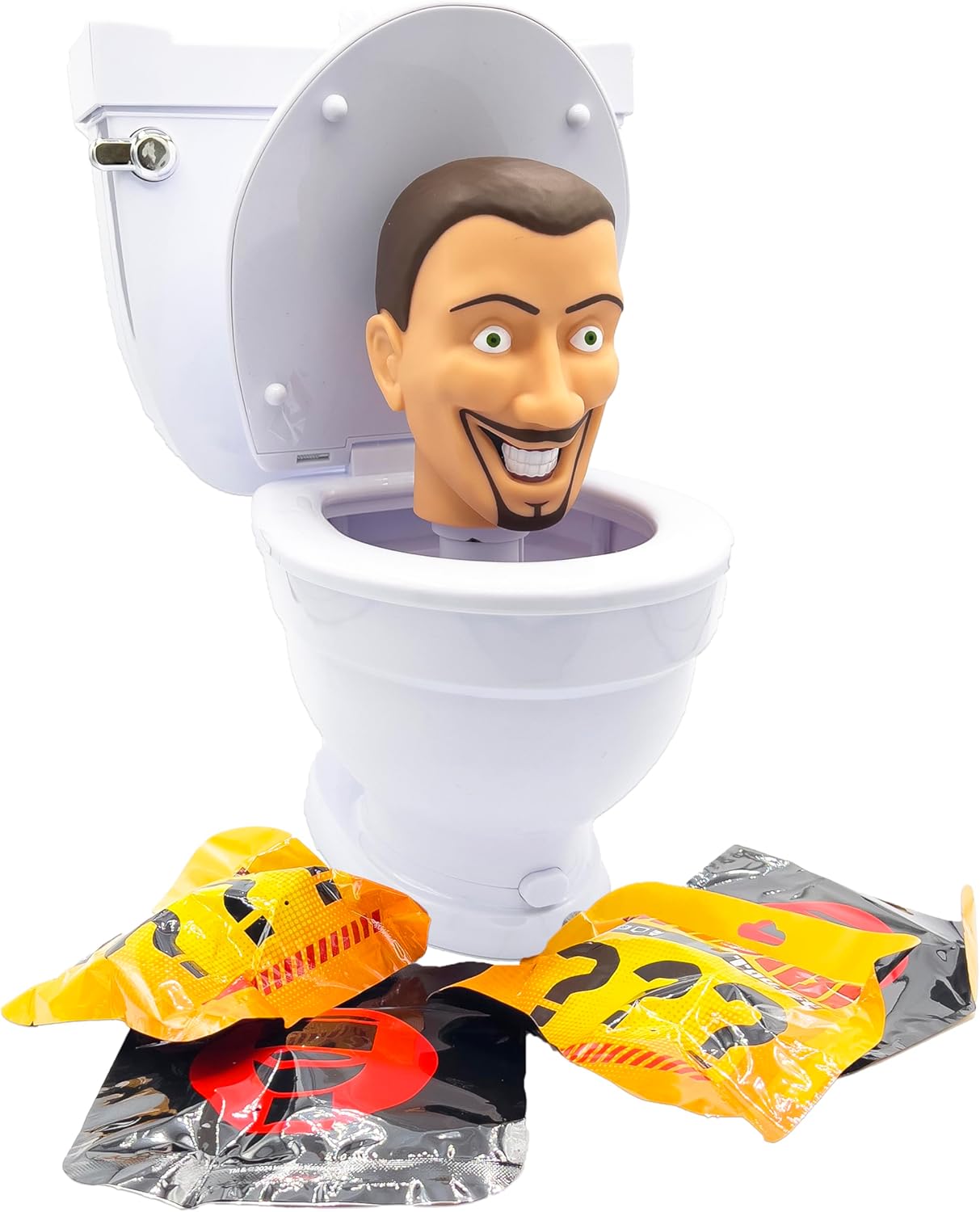 SKIBIDI TOILET Mystery Set, Collectible Action Figure Toy for Boys and Girls 13+, Spring-Loaded Pop-Up Head, Try-Me Flushing Sound, Interactive Surprise Figures, Tabletop Fun