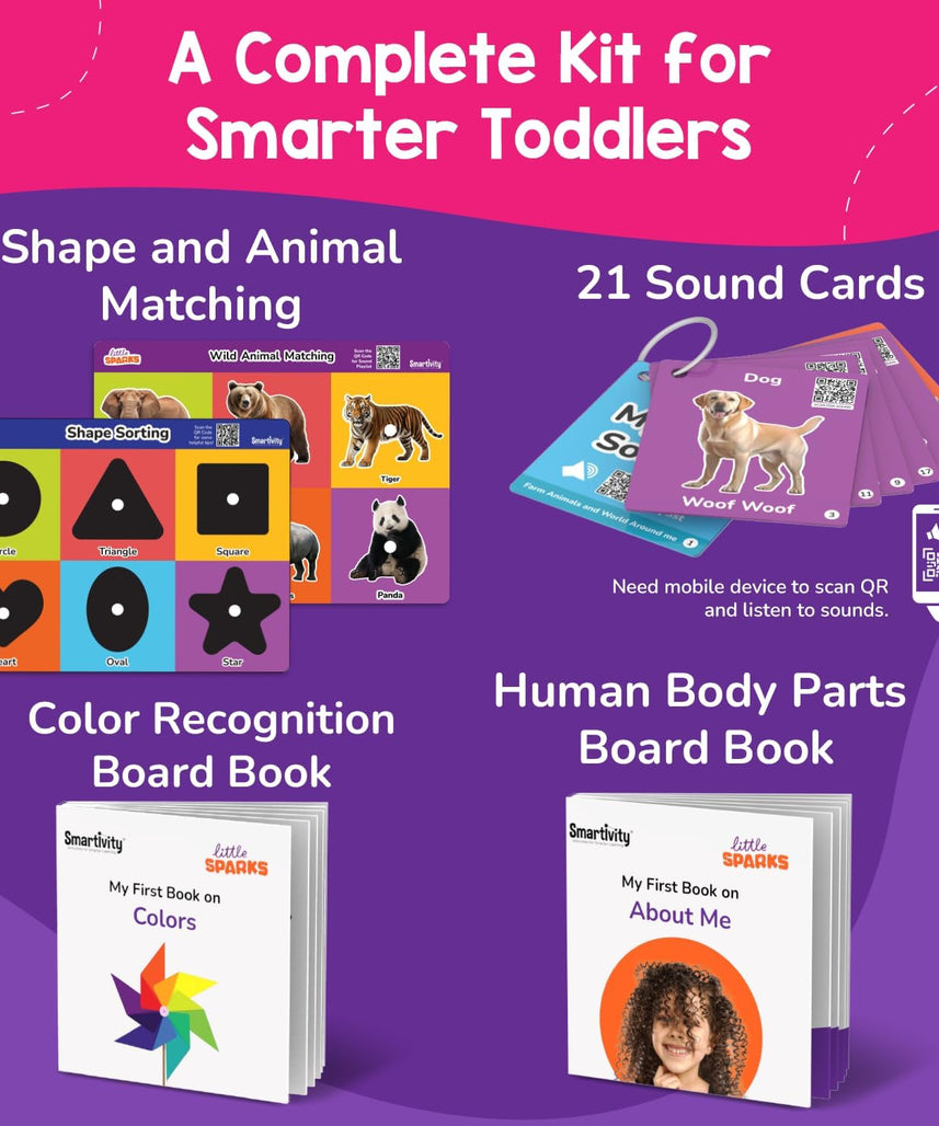 Smartivity 5-in-1 Montessori Play Box for 1+ Years – Educational Activities for Toddlers, Brain-Boosting Toy for Motor, Shape, and Matching Skills