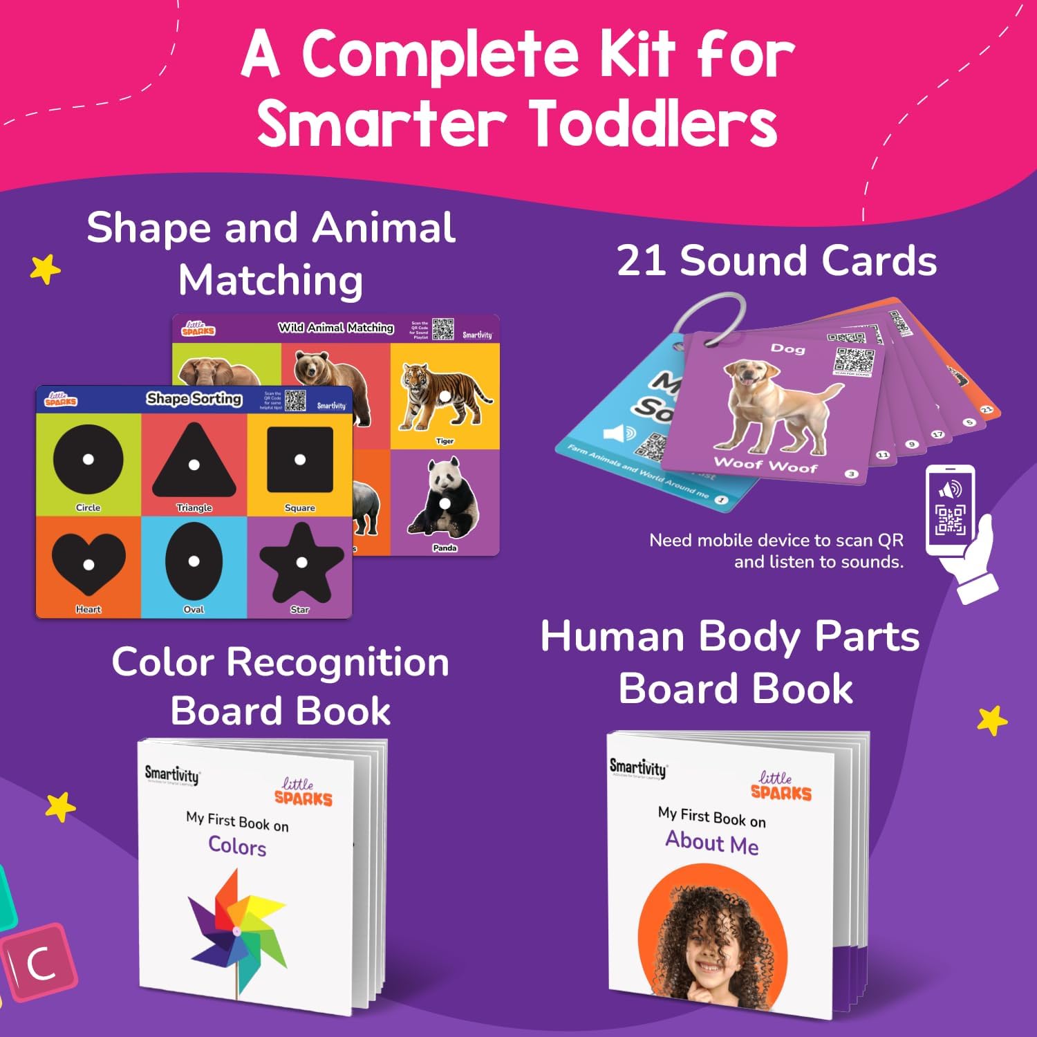 Smartivity 5-in-1 Montessori Play Box for 1+ Years – Educational Activities for Toddlers, Brain-Boosting Toy for Motor, Shape, and Matching Skills
