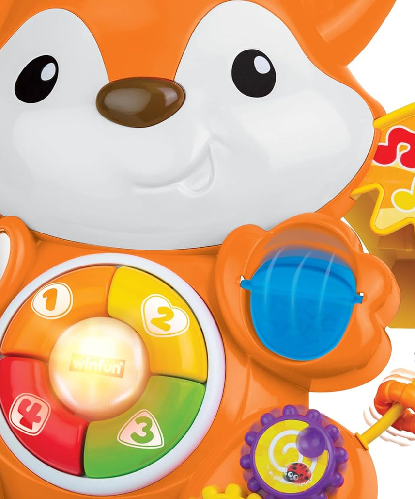 Winfun Grow-With-Me Fox Walker, 3-in-1 Ride-On + Baby Walker + Push Fox Toy , Light + Sound Developmental Activity Walker for Toddlers 12M+