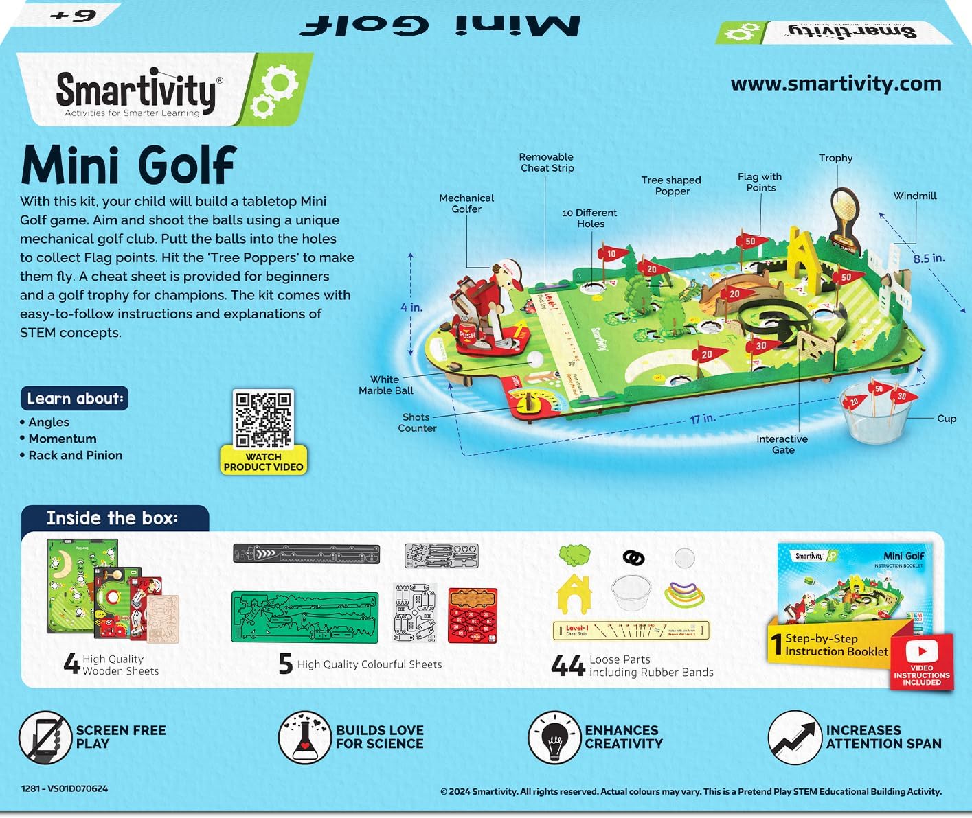 Smartivity DIY Mini Golf - Tabletop Game for Kids 6-12 Years Old | Birthday Gifts for Boys & Girls | Toy for Boys and Girls 6,7,8,9,10,11,12,13,12 Years