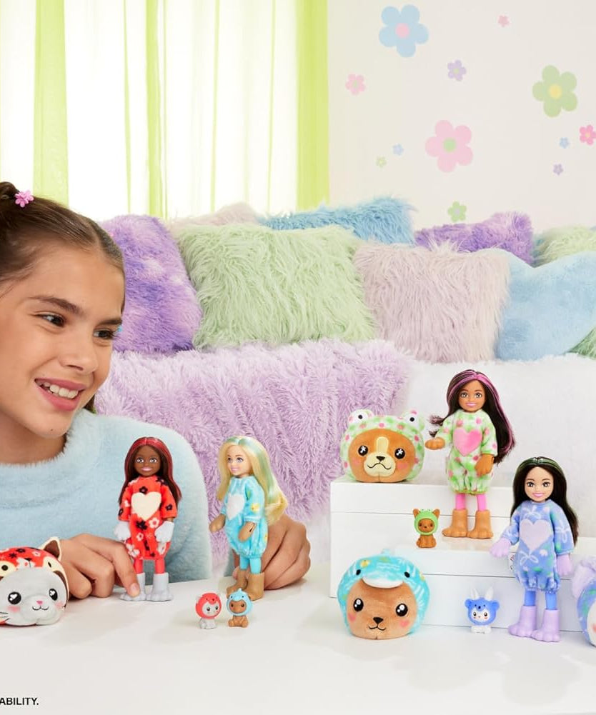 Barbie Cutie Reveal Costume-Themed Chelsea Doll & Accessories, Puppy in Frog, 6 Surprises, Ages 3+