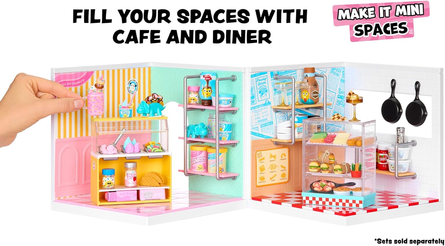 MGA’s Miniverse Make It Mini Foods Diner Series 4 Surprise, DIY Mini Resin Snack & Dessert Replicas with Ingredients, Recipe Card, Accessories, Table Display & Blind Packaging – 8 Styles- 546825