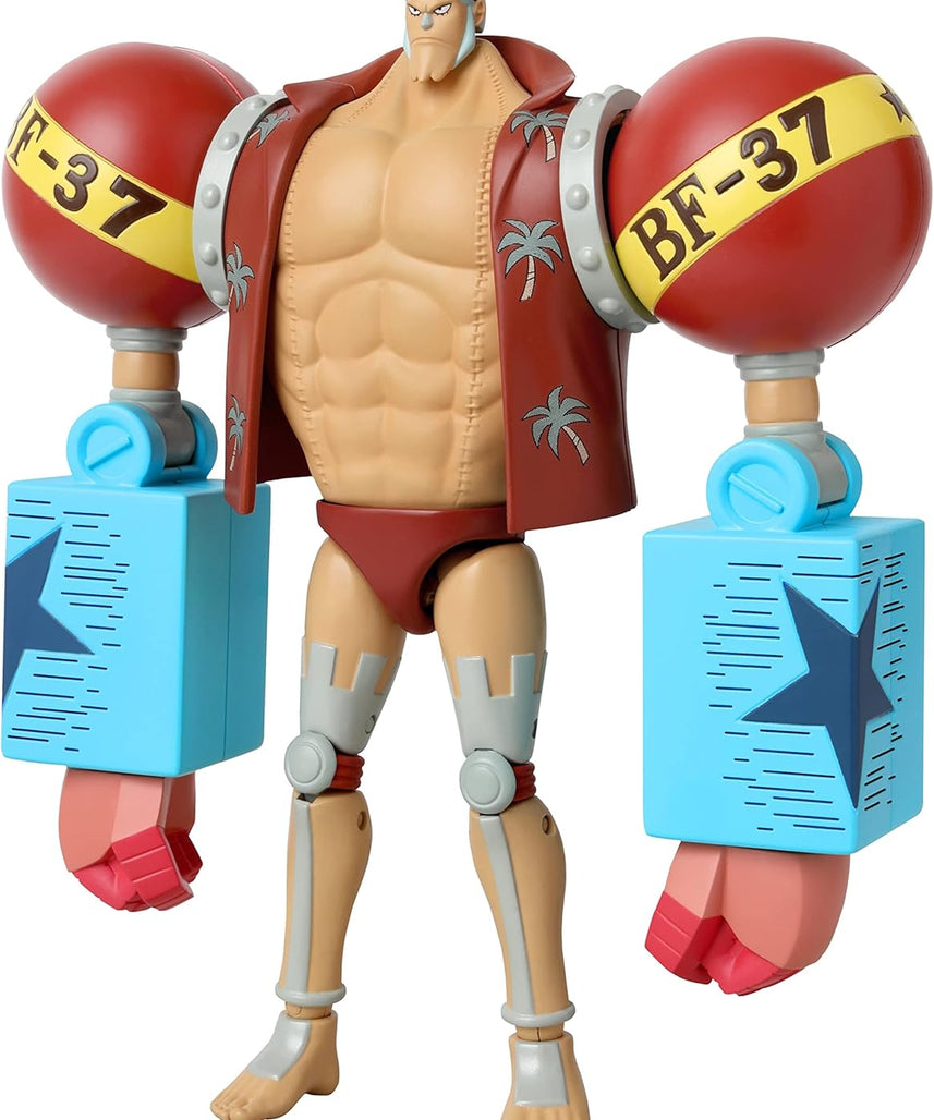 BANDAI Anime Heroes One Piece Franky 6.5 Inch Action Figure Shipwright Cyborg Straw Hat Pirates Collectible Toy