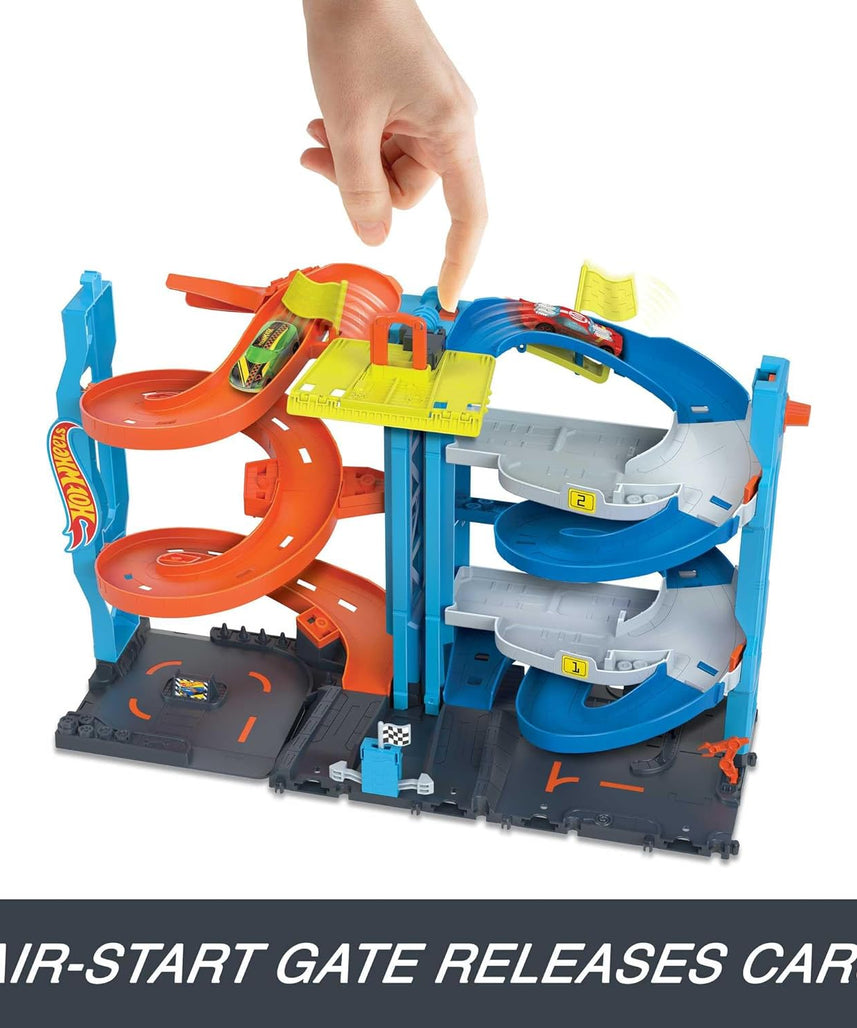 Hot Wheels City Transforming Race Tower Playset, Track Set with 1 Toy Car
