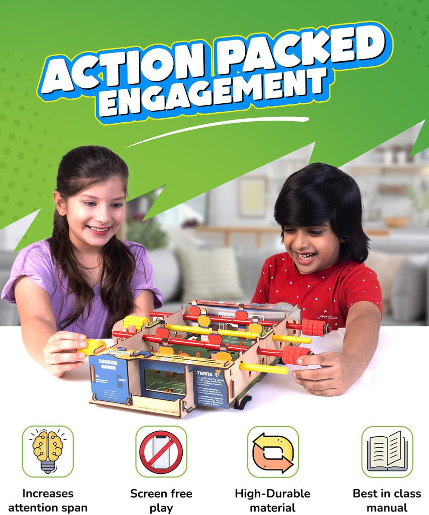 Smartivity DIY Foosball, Mini Football, Soccer Table Stem Educational Fun Toys, Educational & Construction Based Activity Game for Kids 6 to 14, Gifts for Boys & Girls
