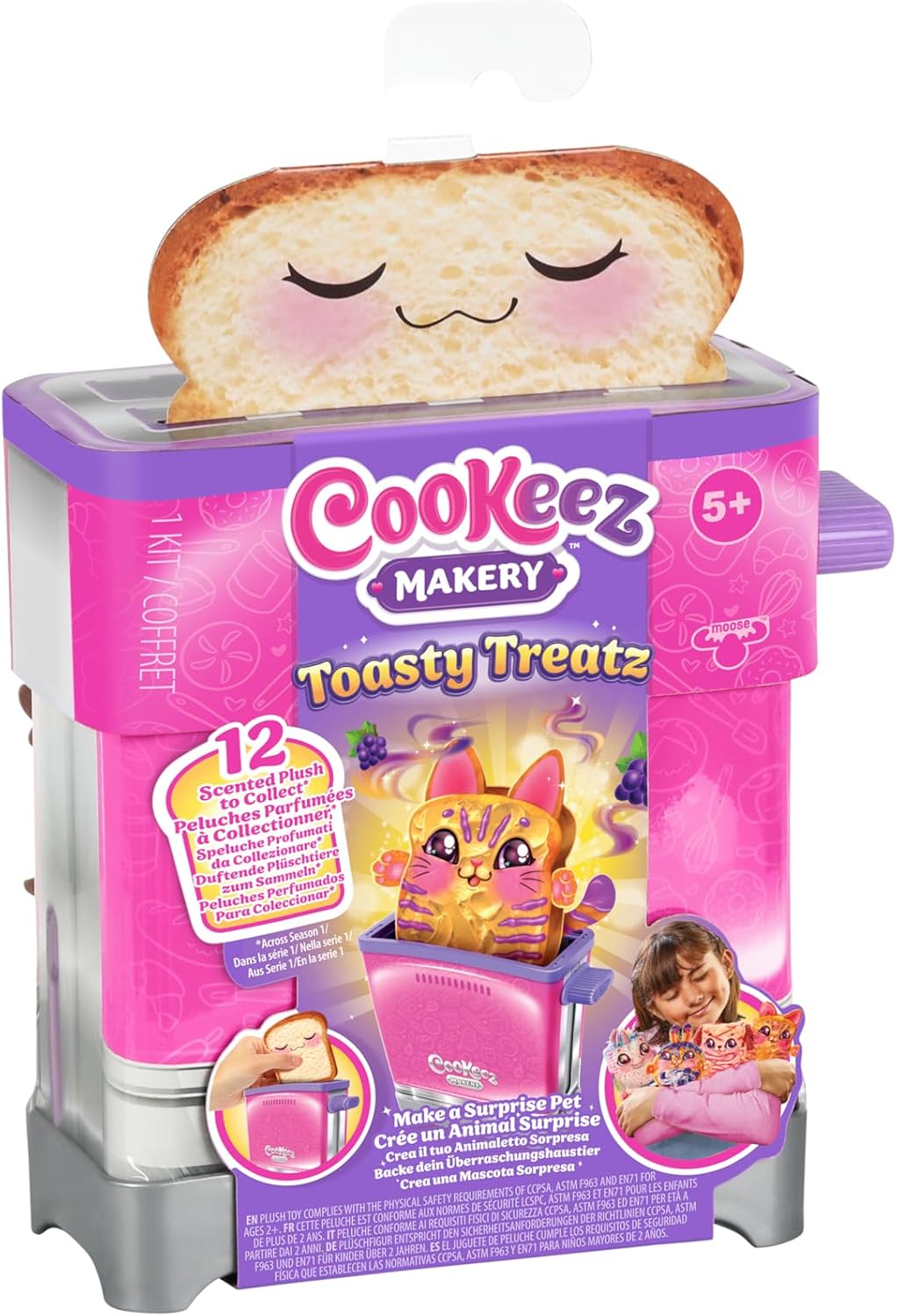 COOKEEZ MAKERY Toasty Treatz Toaster with Scented Plush, Styles Vary, Ages 5+