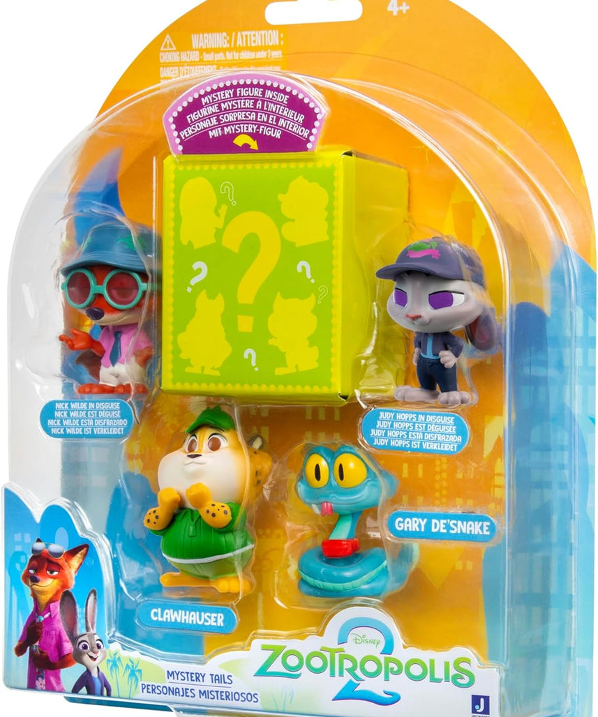 Disney Zootropolis 2 Figure 5-Pack with Mystery Figure, Zootopia 2 Movie, Collectibles, Mystery Tails Figurines, Gift, Kids Toys, 4 Years+