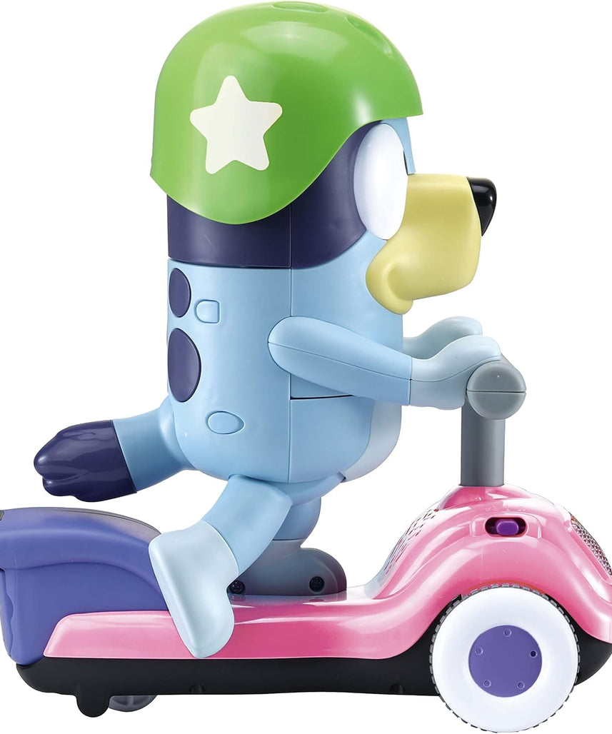 VTech Bluey Scooter Time Bluey, Interactive Toddler Toy with Music, Sounds and Phrases from the TV Show, Educational Play, Motor Skill Development, Dance and Copycat Games, Ideal Gift for Kids Ages 3-5 Plus, Blue