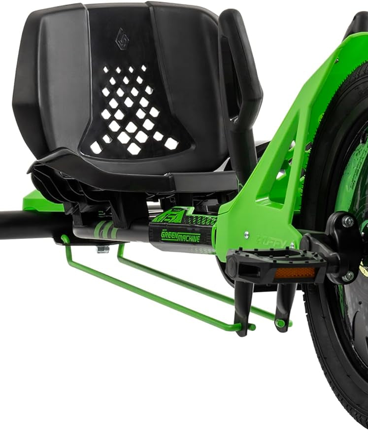 Huffy Green Machine 16 Inch Drift Trike, Pedal Powered Ride On with Dual Stick Steering and Adjustable Seat, Kids Outdoor Spin and Drift Trike, Ages 5Y+