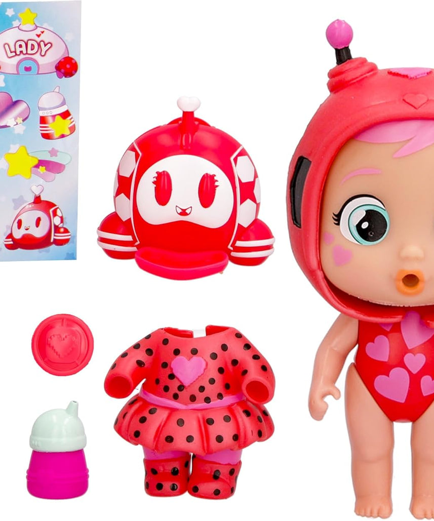 CRY Babies Magic Tears Stars Star Lady - Collectible Mini Doll Dressed in a Pretty Outfit, and Has a 2-in-1 Capsule, with Glow in the Dark Star - Gift Toy for Boys and Girls Over 3 Years