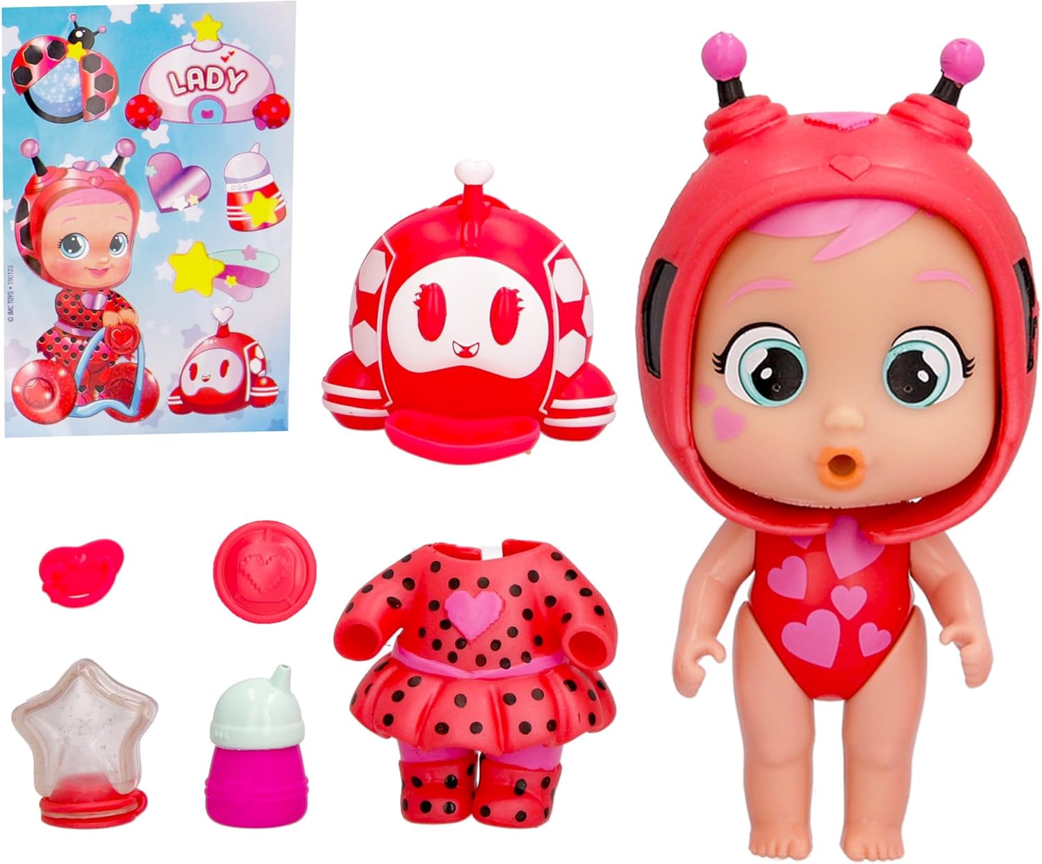 CRY Babies Magic Tears Stars Star Lady - Collectible Mini Doll Dressed in a Pretty Outfit, and Has a 2-in-1 Capsule, with Glow in the Dark Star - Gift Toy for Boys and Girls Over 3 Years