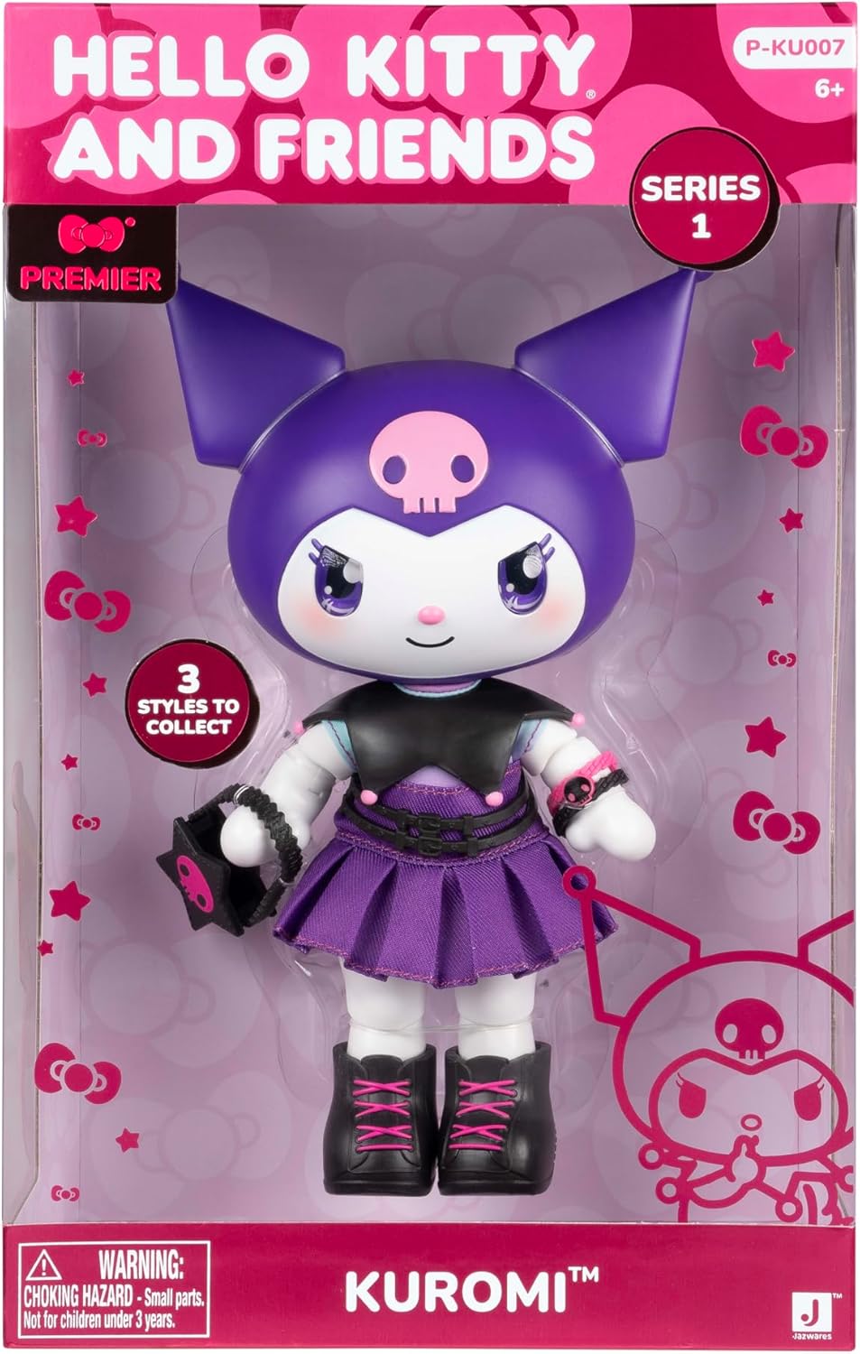 Hello Kitty® and Friends Premier 8-Inch Articulated Figure - Classic Kuromi™ Series 1 Poseable Doll - Officially Licensed Sanrio Product - Ages 6+