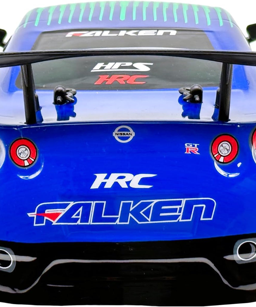 D-Power 1:10 Nissan GT-R Falken RC Car, 2.4GHz Remote Control, 7.4V USB Rechargeable Battery, Realistic Drift Design, Ages 6+
