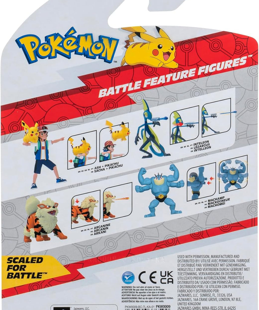 Pokémon Battle Figure Arcanine 4.5-Inch Action Figure by Jazwares, Articulated Anime Collectible Toy, Authentic Pokémon Design, Kids Ages 4+