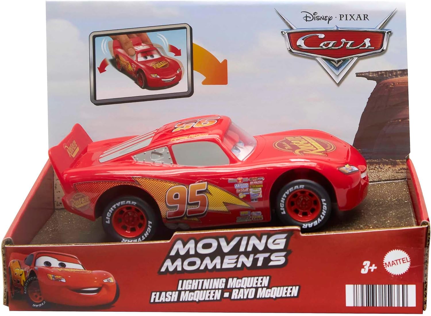 Cars Best Buddy Lightning McQueen, Moving Moments Toy Vehicle, Ages 3+