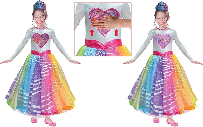 Amscan Barbie Rainbow Magic Deluxe Costume, 3-5 Years, Multi-Colour