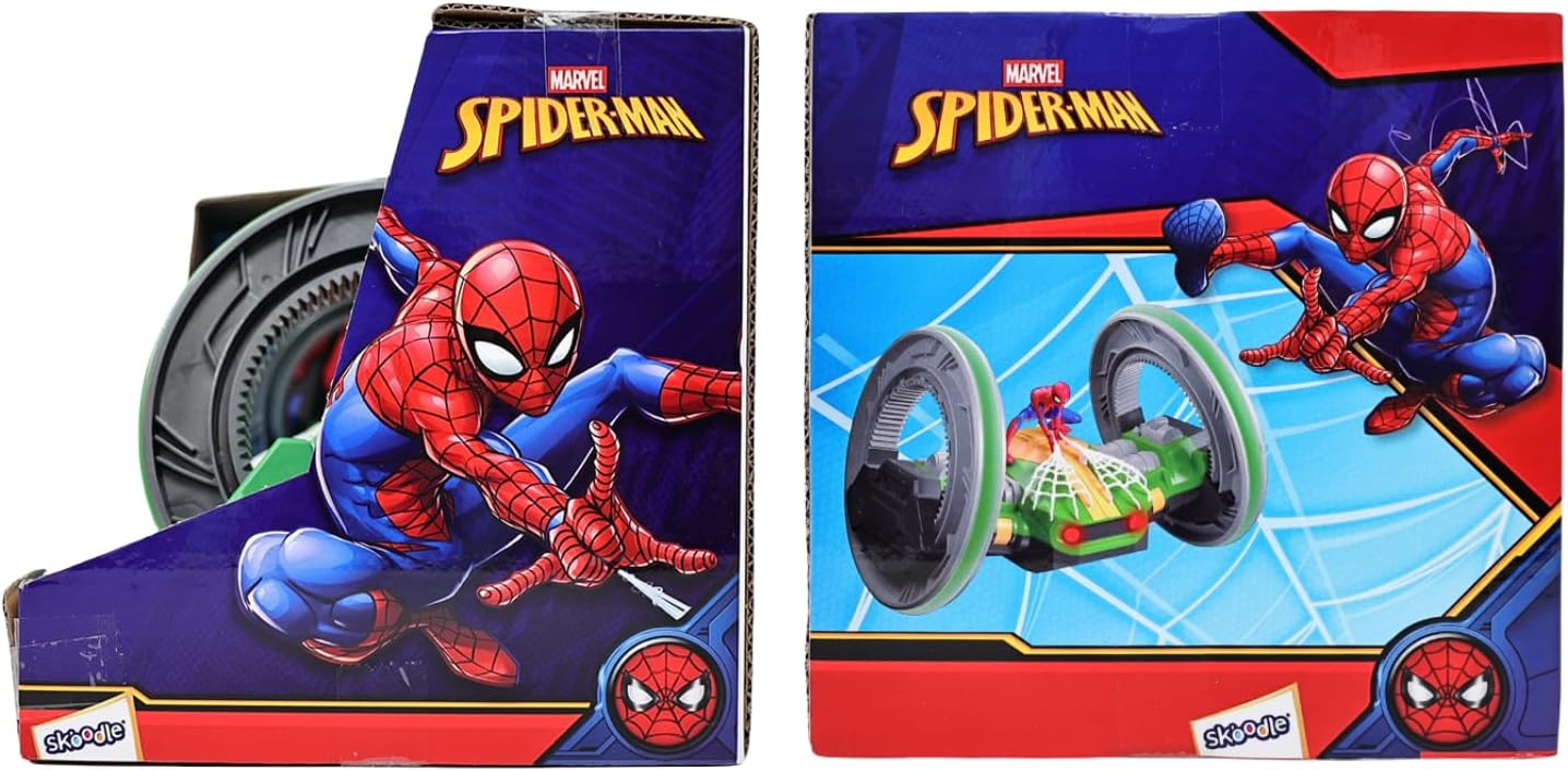 Marvel Spider-Man RC Stunt Car - Rock N' Roll Gravity Stormer - 360° Rotating Body & Wheels - 2.4 GHz High Speed Remote Control Toy for Kids & Toddlers - Ages 3+
