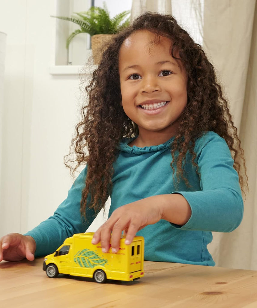 Majorette Grand Series City – Mercedes-Benz Sprinter DHL Die-Cast Delivery Van with Light & Sound Effects, Opening Doors, and Realistic Rubber Tyres, One Size