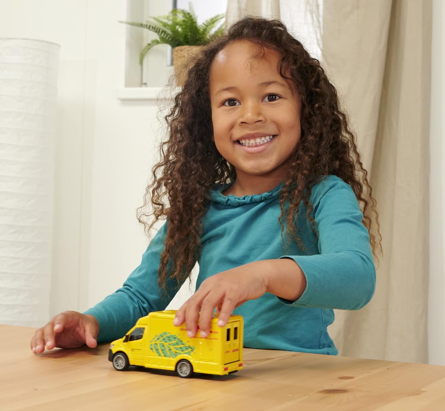 Majorette Grand Series City – Mercedes-Benz Sprinter DHL Die-Cast Delivery Van with Light & Sound Effects, Opening Doors, and Realistic Rubber Tyres, One Size