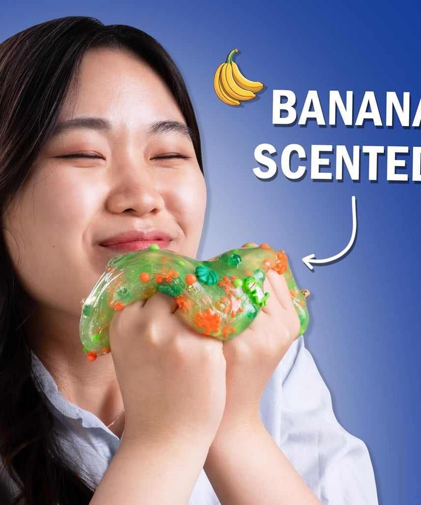 سحر سلايم كريزي آرون - ديناصور ديو، سلايم برائحة الموز مع سحر، غير سام، فائق المرونة واللين، لعبة فيدجيت مناسبة للأولاد والبنات من عمر 3 سنوات فما فوق