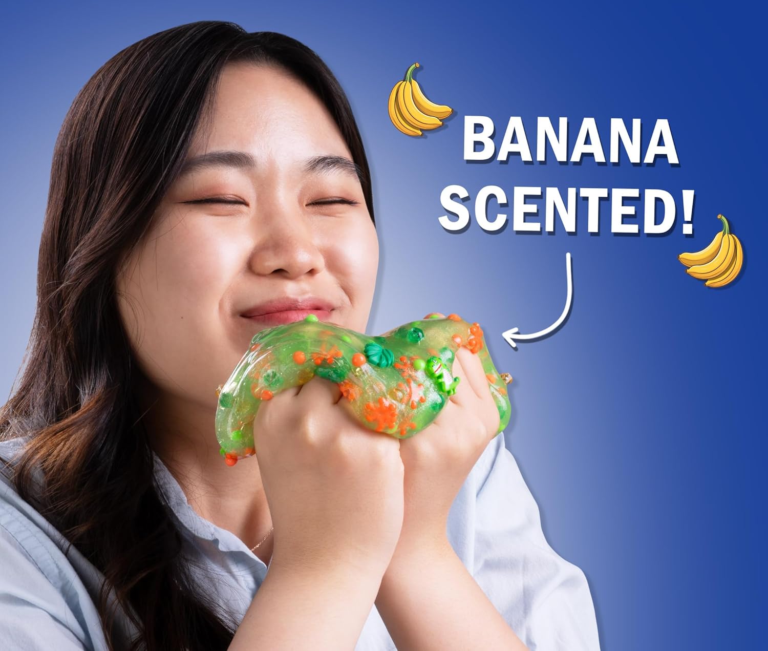 سحر سلايم كريزي آرون - ديناصور ديو، سلايم برائحة الموز مع سحر، غير سام، فائق المرونة واللين، لعبة فيدجيت مناسبة للأولاد والبنات من عمر 3 سنوات فما فوق