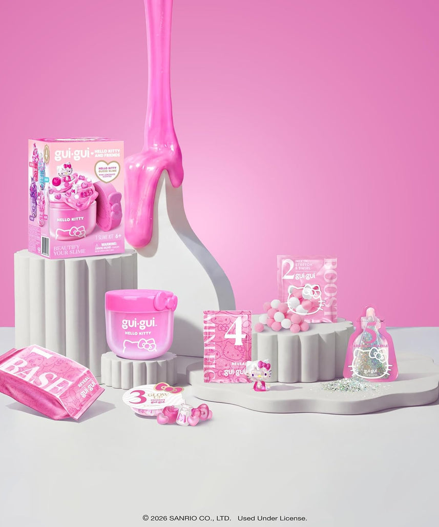 Gui Gui Slime Hello Kitty and Friends Hello Kitty Edition, Gloss Slime with Pink Lemonade Scent, Collectible Surprise Toy for Kids, Ages 6+