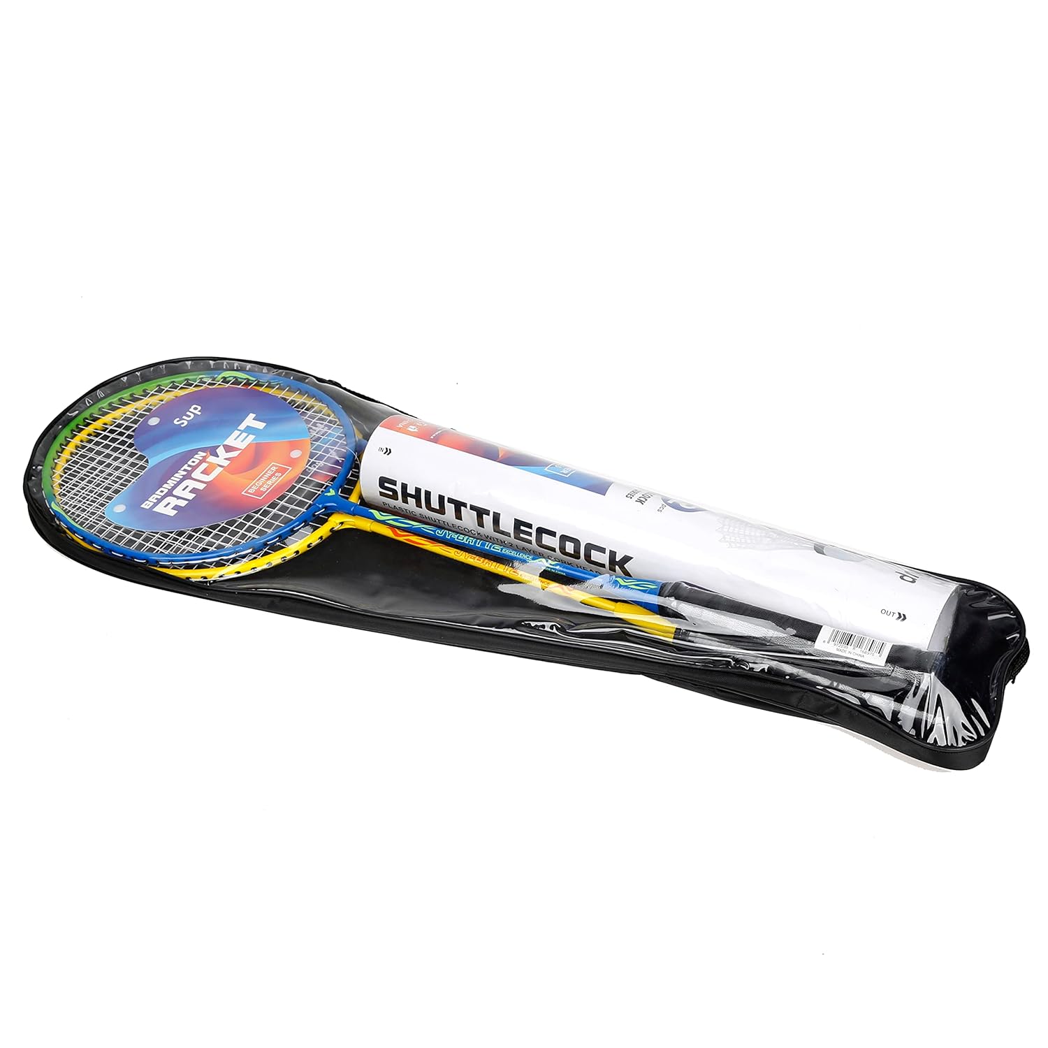 Supreme Iron Alloy Badminton Racket Combo Set 2 Pcs Rackets With 12 Pcs Shuttlecock