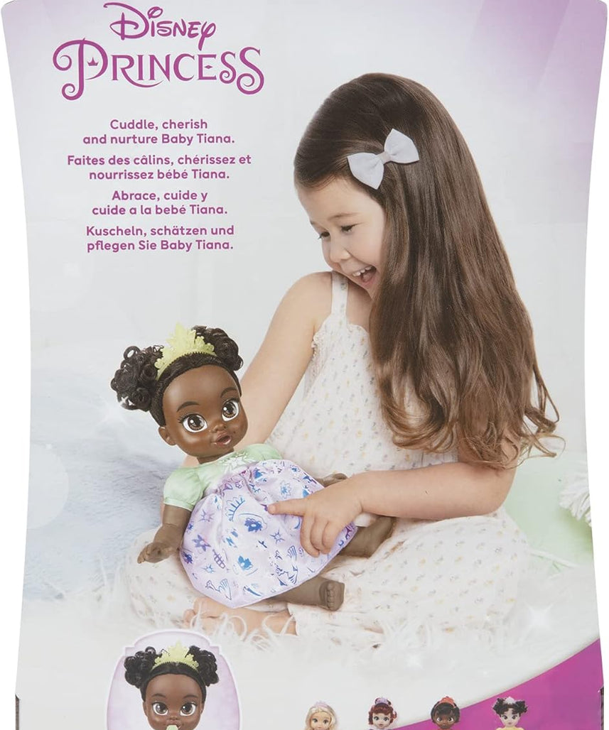 Disney Princess Tiana Baby Doll with Baby Bottle & Tiara