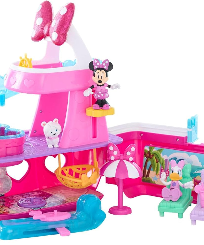 Just Play Minnie Mouse Bowdazzling Yacht Playset with Light and Sound Effects, 14 Pieces, Children's Toy from 3 Years