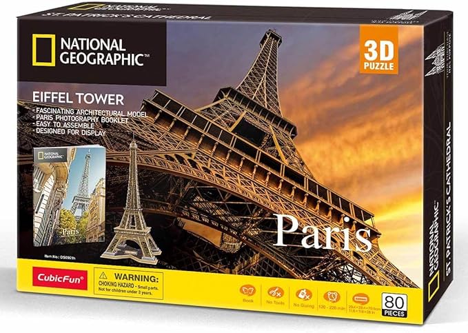 CubicFun National Geo 3D Puzzle Eiffel Towers 80-Piece