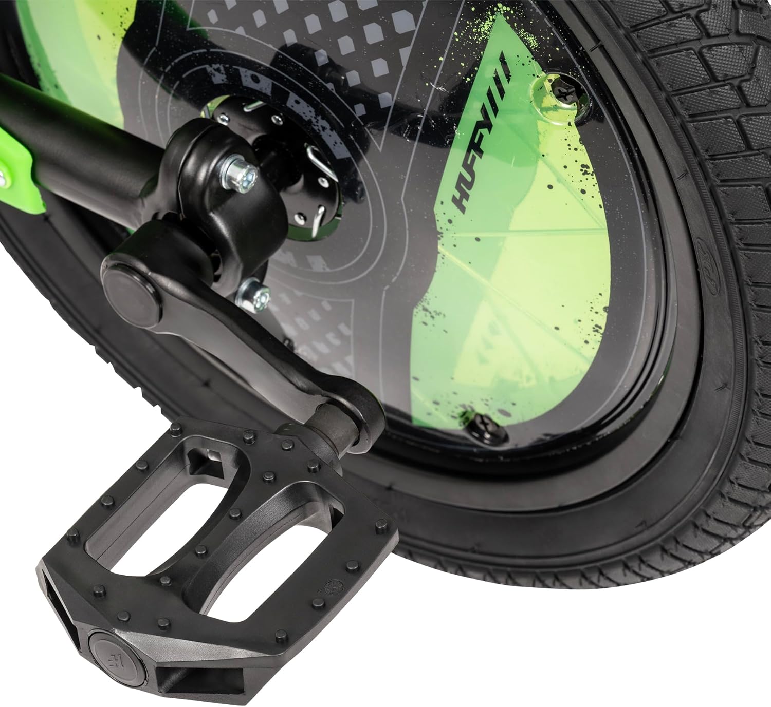 Huffy Green Machine 16 Inch Drift Trike, Pedal Powered Ride On with Dual Stick Steering and Adjustable Seat, Kids Outdoor Spin and Drift Trike, Ages 5Y+