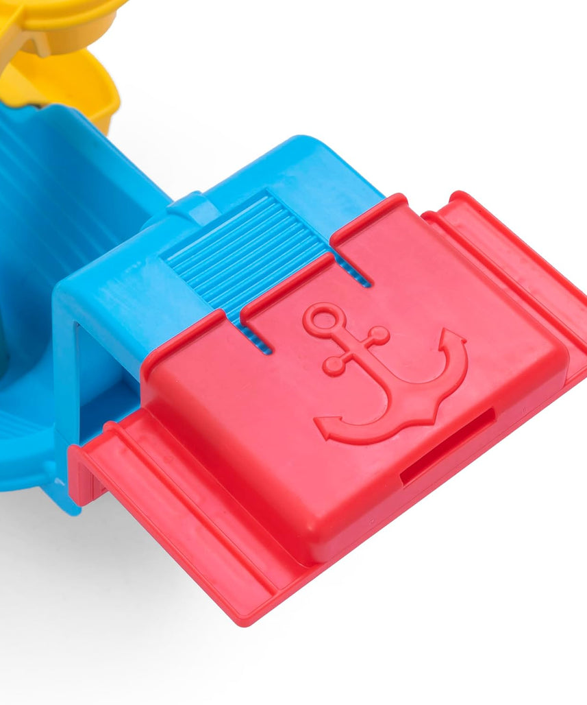 Step2 Nautical Rain Showers Bath Set for Kids, Interactive Bath Boat Water Play Toy with Floating Figures & Rain Shower Spinner, STEM Learning Bath Toy for Toddlers 2+