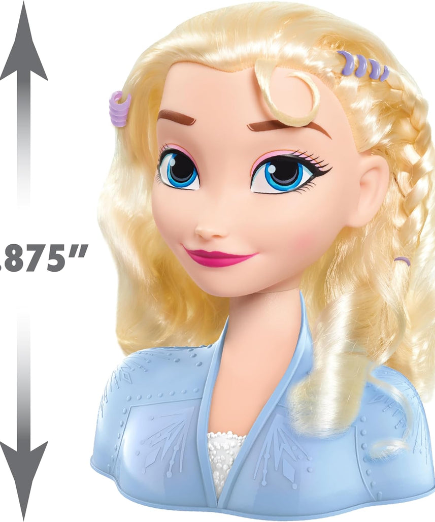 Disney Frozen 2 Elsa Styling Head, 14-Pieces, Hair Styling Doll for Kids, Ages 3+