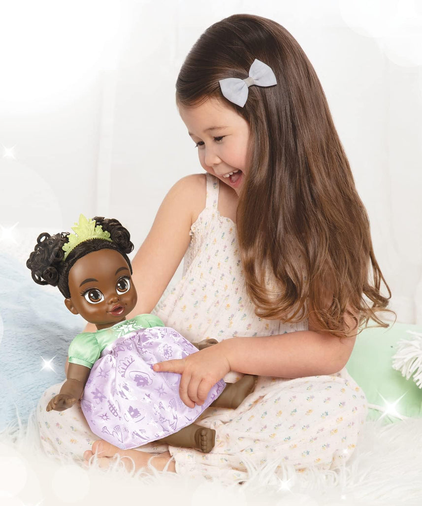 Disney Princess Tiana Baby Doll with Baby Bottle & Tiara