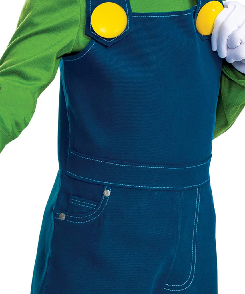 Disguise Luigi Costume for Kids, Official Super Mario Bros Costume and Accessories for Children, Size (4-6)