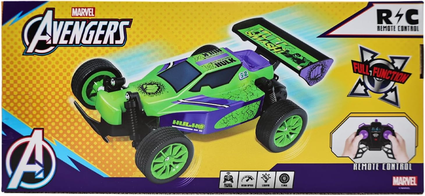Marvel Hulk Inferno GT Blazer 2.4 GHz RC Car – Full Function Remote Control Monster Truck with Working Lights, High Speed Off-Road Action Toy for Kids Ages 6+, Official Marvel Merchandise