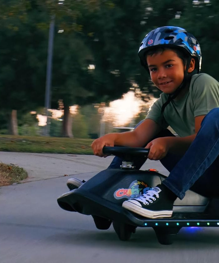 Razor Crazy Cart Shift Lightshow Electric Drifting Go Kart for Kids, LED Lights, Power Core Motor, Variable Speed, Foot Pedal Control, Parental Speed Control, Ride On Toy for 6+ Kids