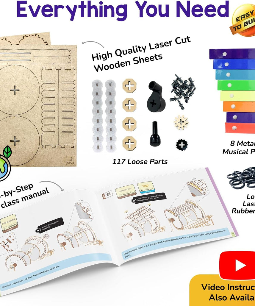 Smartivity DIY Music Machine Toy for Kids 8-9-10-11-12-13-14 Years Old I Create Your own Music with 7 Preset Songs - Jingle Bells, Happy Birthday & More I Christmas, Birthday Gift for Girls & Boys