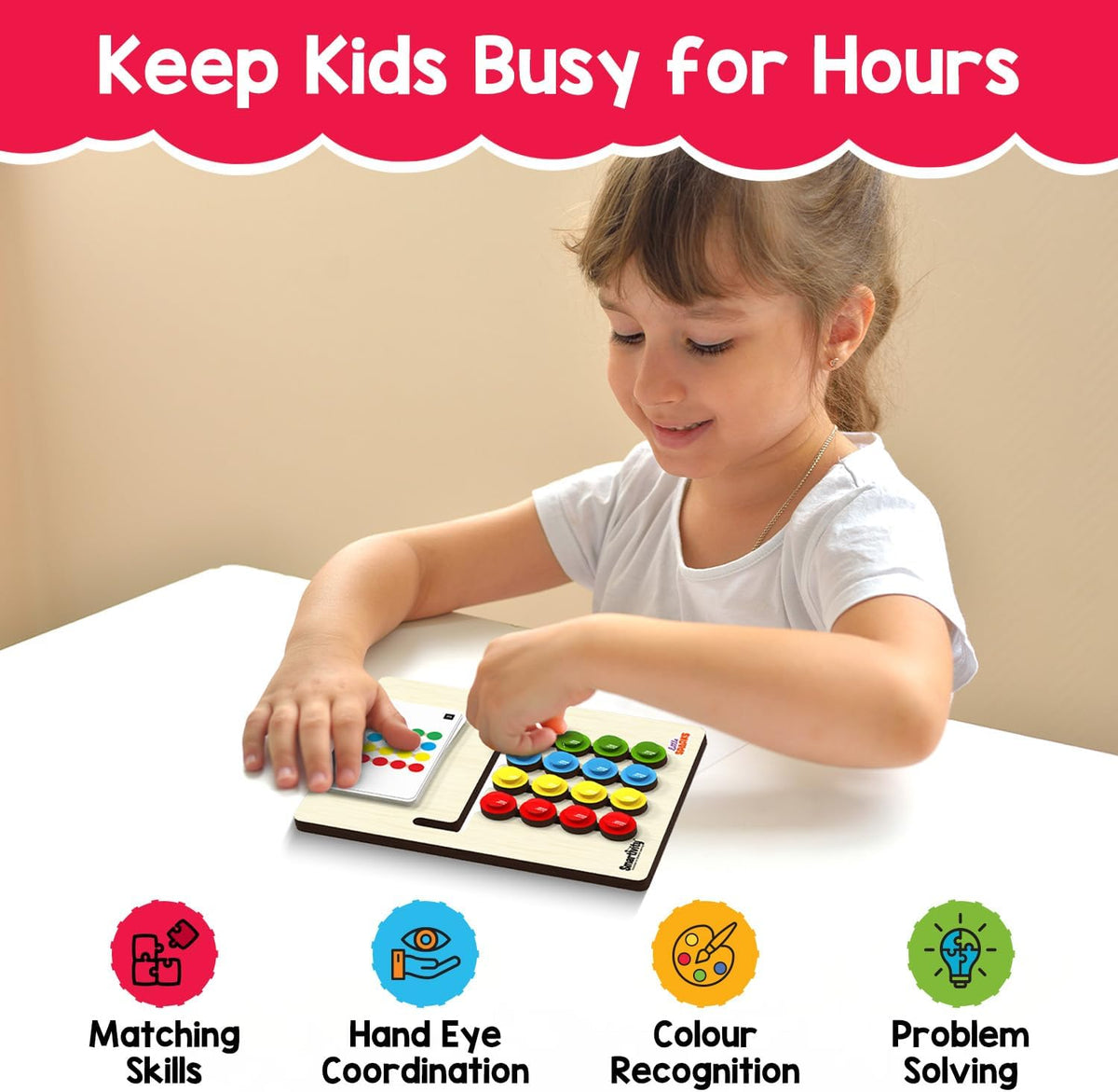 Smartivity Montessori Slide Puzzle STEM Learning Toy for Kids 4+ Years, Color and Pattern Matching Brain Game, Travel Friendly Educational Gift for Boys and Girls, Multicolor