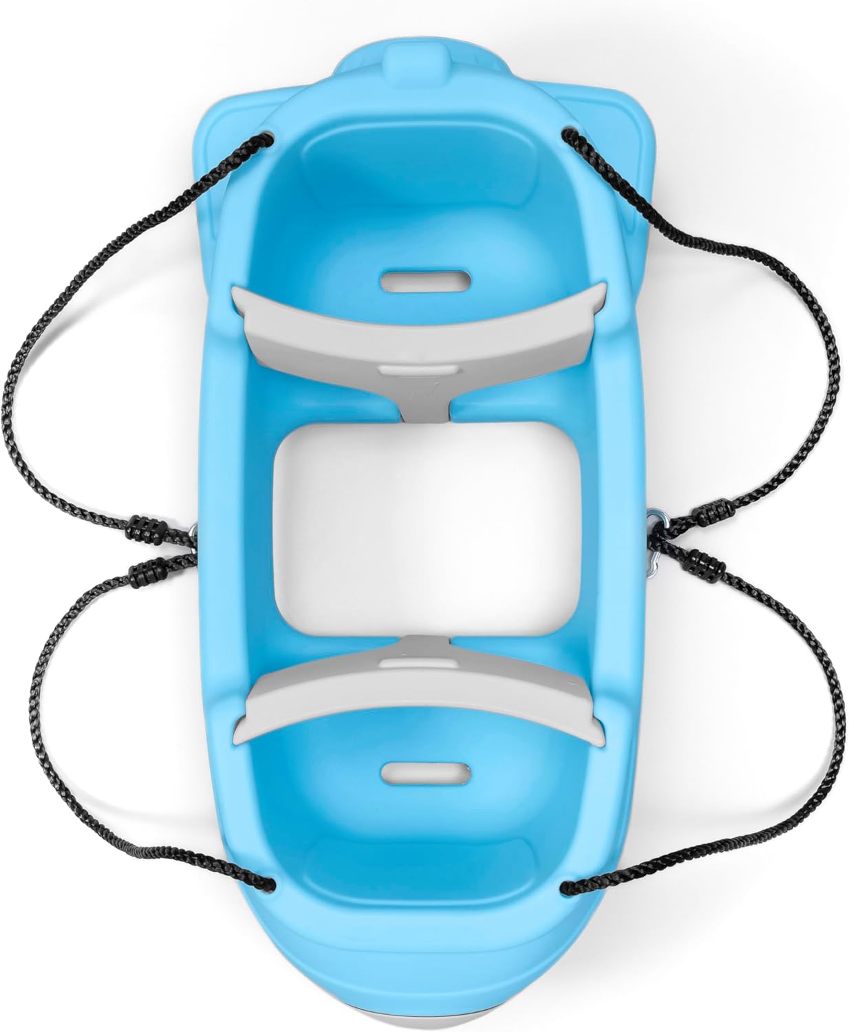 Step2 Rocket Double Swing for Boys and Girls Ages 1.5 Years and Up Blue Plastic Two Seat Outdoor Swing with Safety Straps and T Bar for Toddlers and Young Children