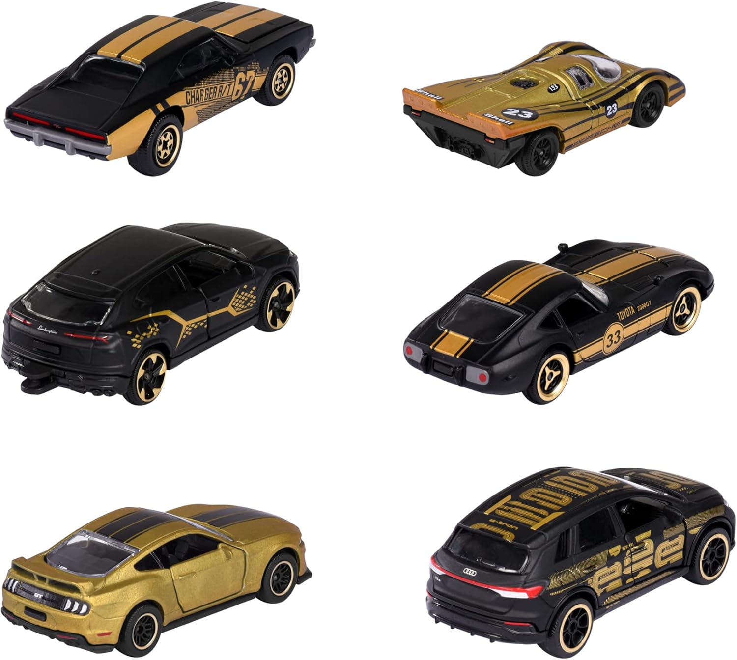 Majorette Limited Edition 9 Gold Design Toy Car, 1:64 Scale Die Cast Model, Random 1 of 6 Collectible Cars, Free Roll Suspension, Trading Card Included, Kids and Collectors, Ages 3+