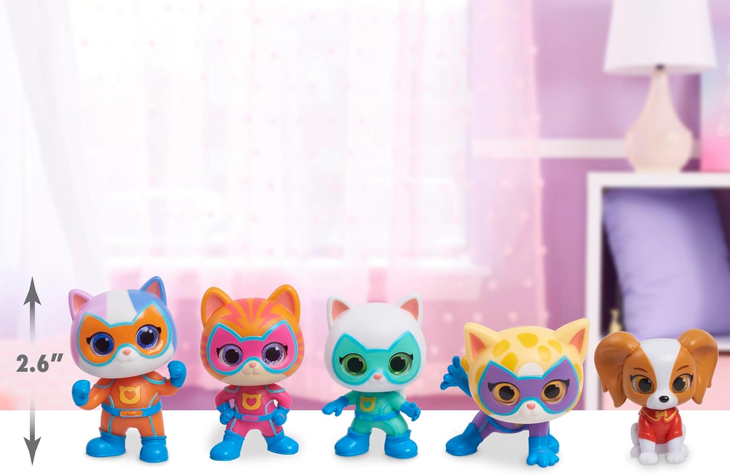 Disney Junior SuperKitties Hero Squad 5-Piece Figure Set by Just Play, Kids Toys for Ages 3+