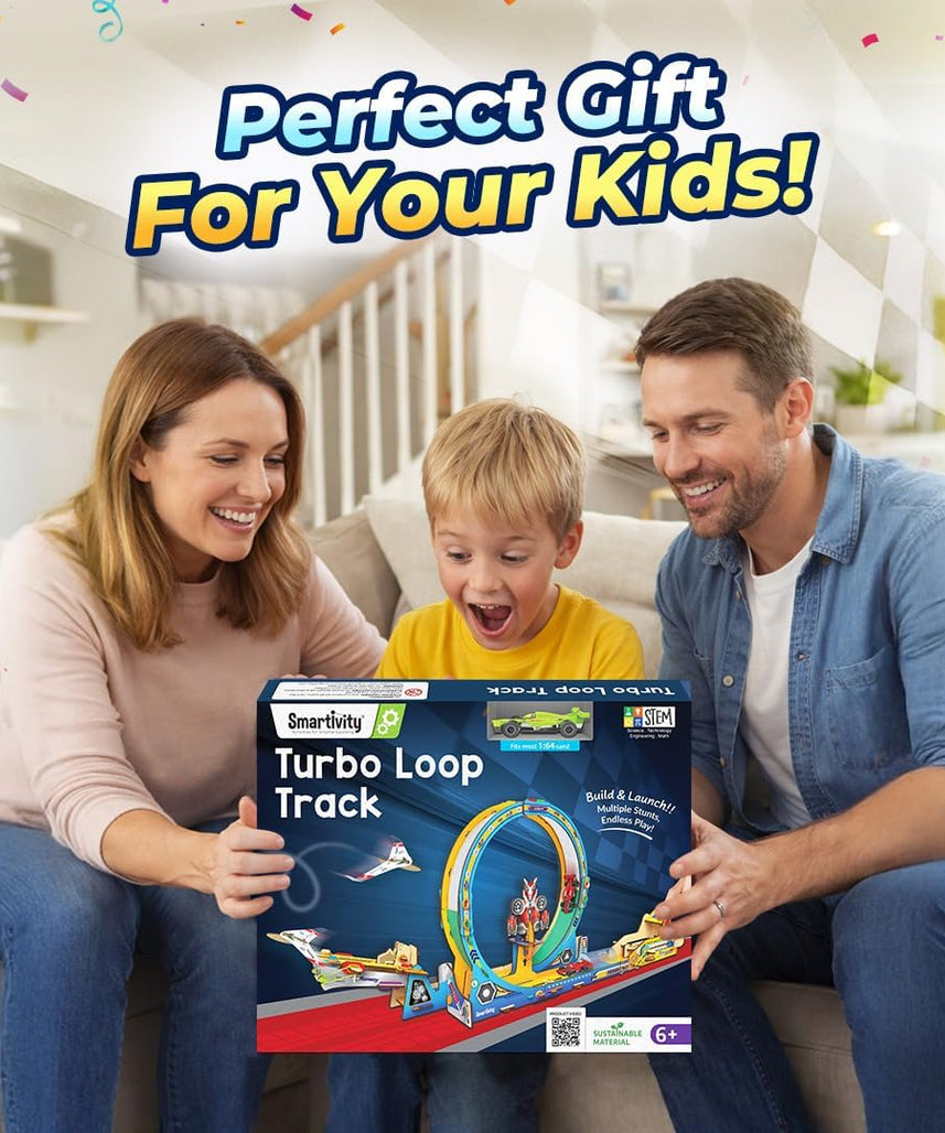Smartivity High-Speed Race Car Track with Loop for Kids 6-12 Years | 3in1- Car, Loop, Glider Plane Launcher I Build & Play I Birthday Gift for Boys & Girls Age 6,7,8,9,10,11,12 Years