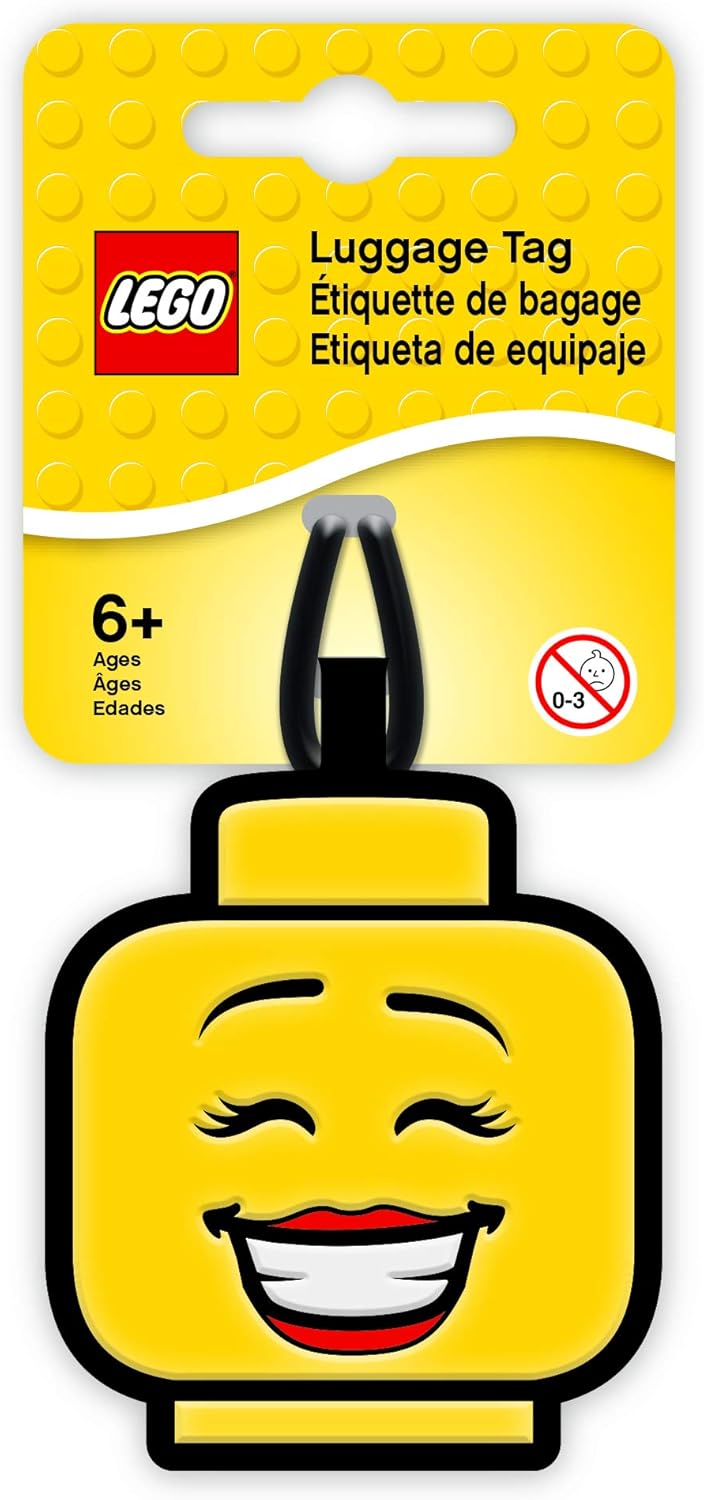 IQ Lego Iconic Girl Face Silicone Luggage/Bag Tag for Travel, Gym, Accessory