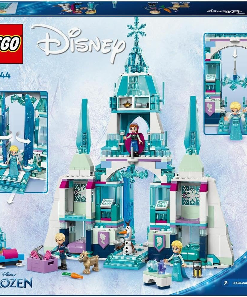 LEGO Disney Princess Frozen Elsa’s Ice Palace Building Toy Set 43244, Castle Playset with Elsa, Anna, Kristoff and Olaf Minidoll Figures, Creative Construction Gift for Kids, Girls and Boys Aged 6 Years+