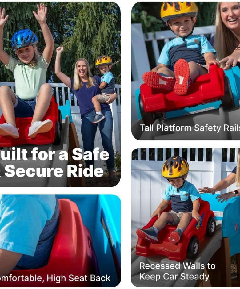 Step2 Extreme Thrill Coaster Dashing Red, Kids Roller Coaster Ride On for Toddlers + Kids 3Y+ Outdoor Amusement Toy