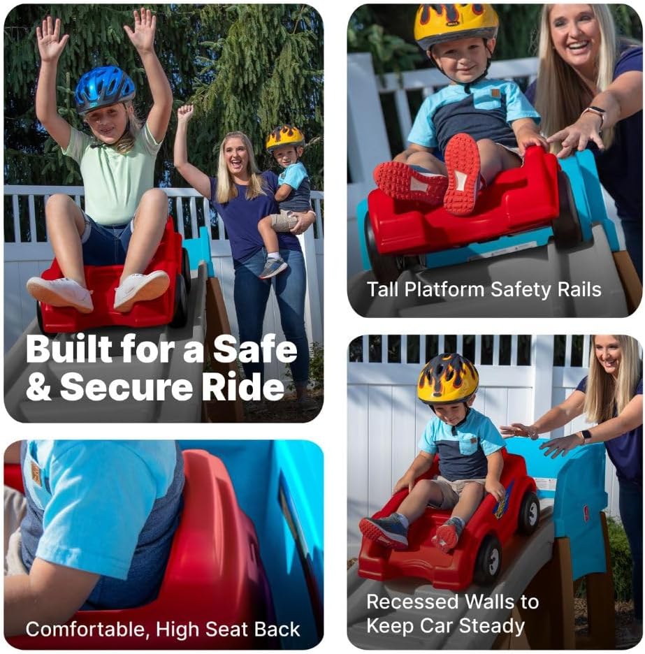 Step2 Extreme Thrill Coaster Dashing Red, Kids Roller Coaster Ride On for Toddlers + Kids 3Y+ Outdoor Amusement Toy