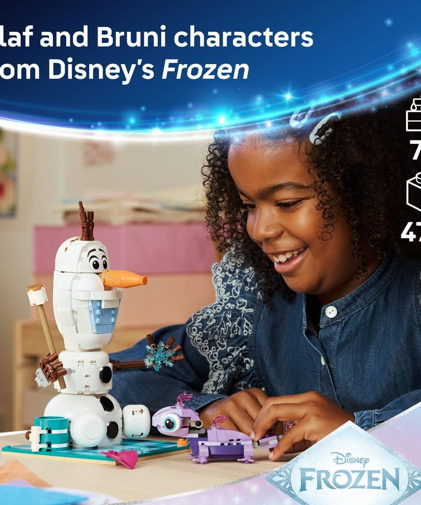 LEGO | Disney Frozen Olaf and Bruni's Picnic Fun Toy - Snowman Figure w/a Picnic Blanket & Accessories - DIY Bedroom Decor - Gift for 7+ Year Old Girls & Fans - 43287